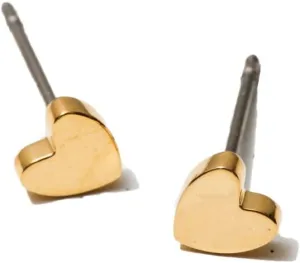| Hypoallergenic Earrings | Titanium Priya Heart Studs | Gold | Titanium Stud Earrings for Women | Earrings Studs, Sensitive Ears, Trendy Womens Earring Set