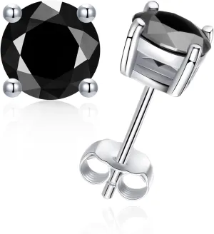 0.6ct/1ct/2ct Moissanite Stud Earrings for Women 925 Sterling Silver Hypoallergenic Flat Back 1 Pair D Color Lab Created Brilliant Round Moissanite Earrings Ideal Gift for Women Men