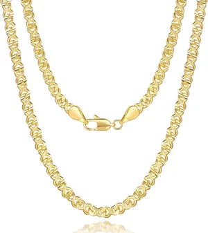 14K Gold Necklaces for Women Diamond Cut Golden Cuban Link Chain for Men Cuban Link Chain for Womens Engraved Patterns Chunky Gold Necklace for Women Non Tarnish 16-24IN