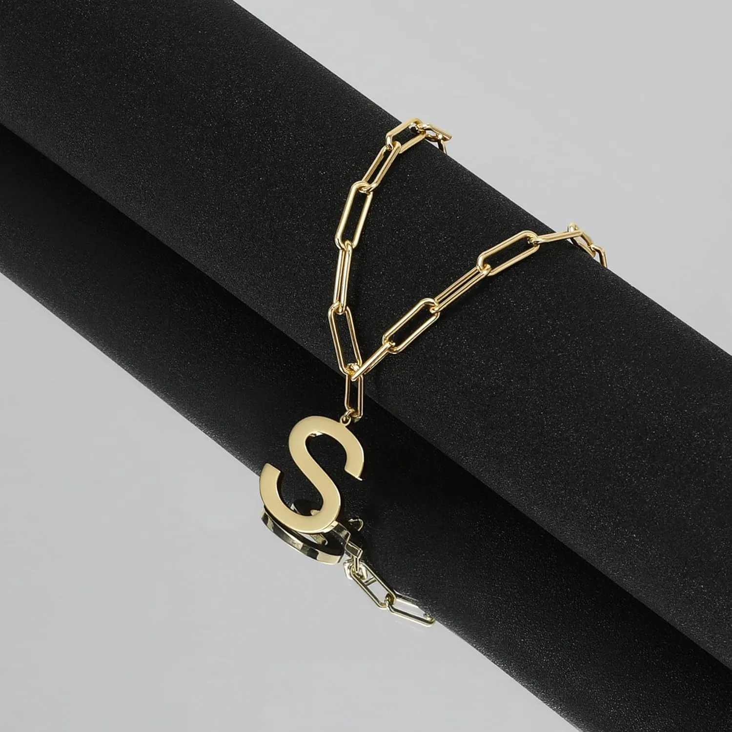 14K Gold Plated Letter Necklaces for Women Trendy Personalized A-Z Initial Pendant Chain Choker Jewelry