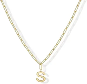 14K Gold Plated Letter Necklaces for Women Trendy Personalized A-Z Initial Pendant Chain Choker Jewelry