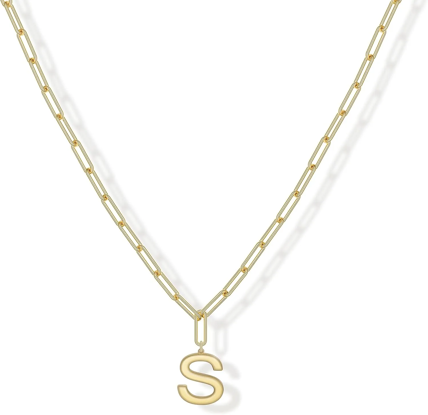 14K Gold Plated Letter Necklaces for Women Trendy Personalized A-Z Initial Pendant Chain Choker Jewelry