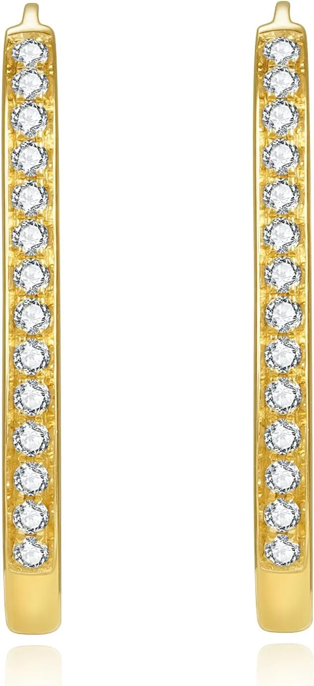 14k Solid Gold Diamond Earrings Series,DEF VS~VVS, No fading, No allergies, Non gold-plating,Lab grown Diamond