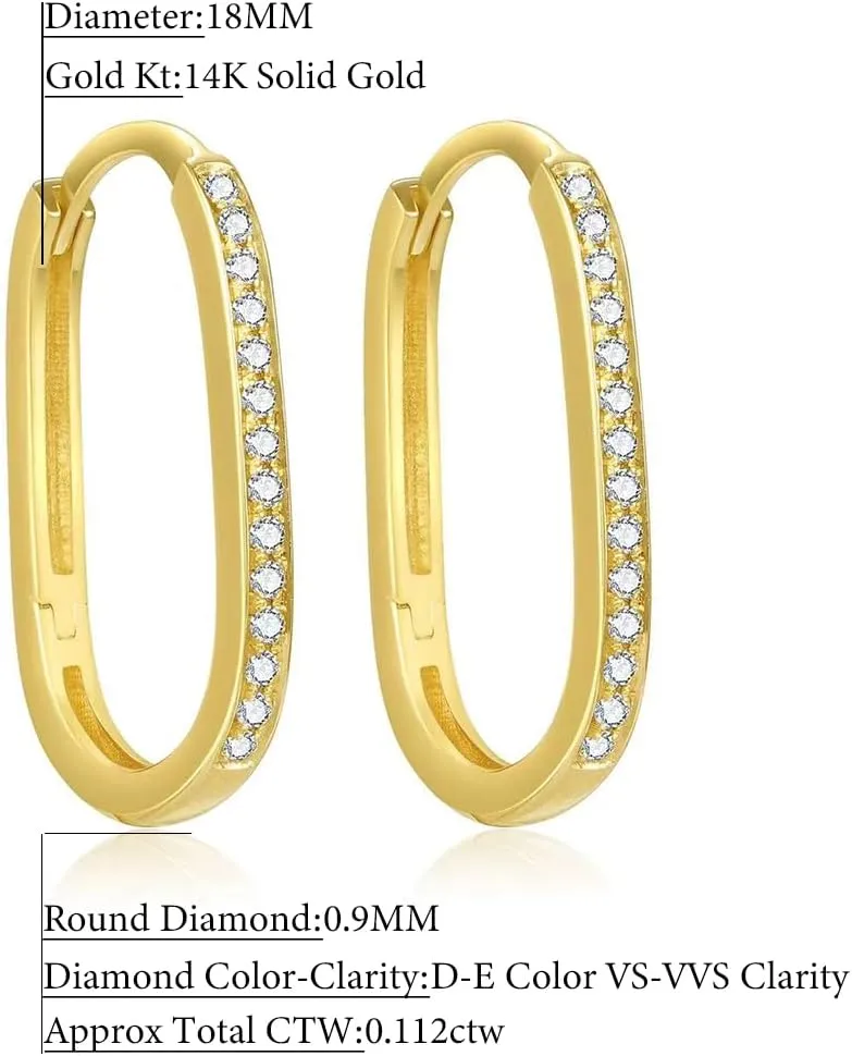 14k Solid Gold Diamond Earrings Series,DEF VS~VVS, No fading, No allergies, Non gold-plating,Lab grown Diamond