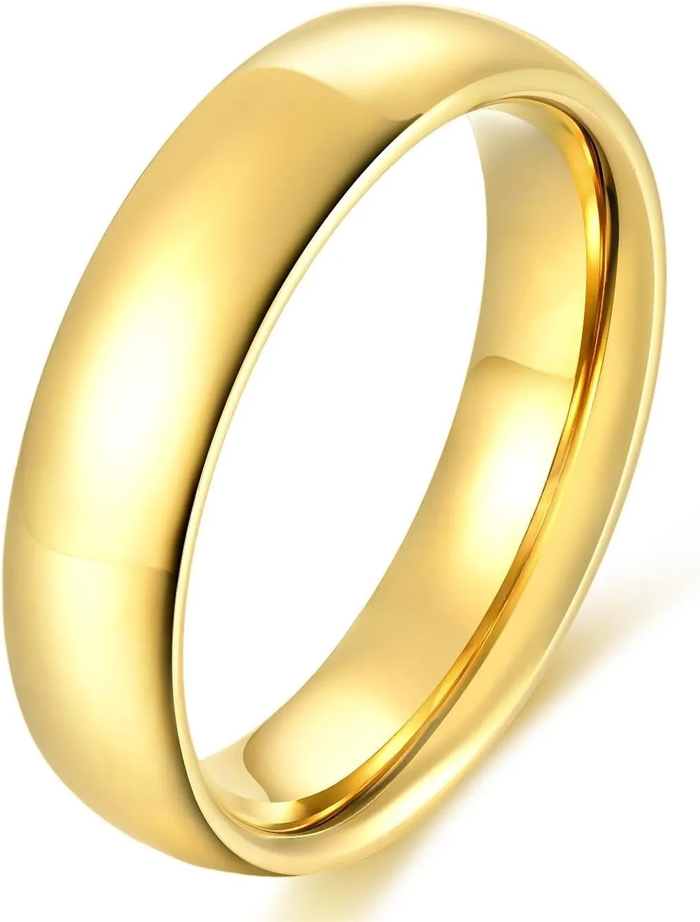 4mm 6mm Stainless Steel Ring Plain Dome High Polished Wedding Band Comfort Fit Size 4-12