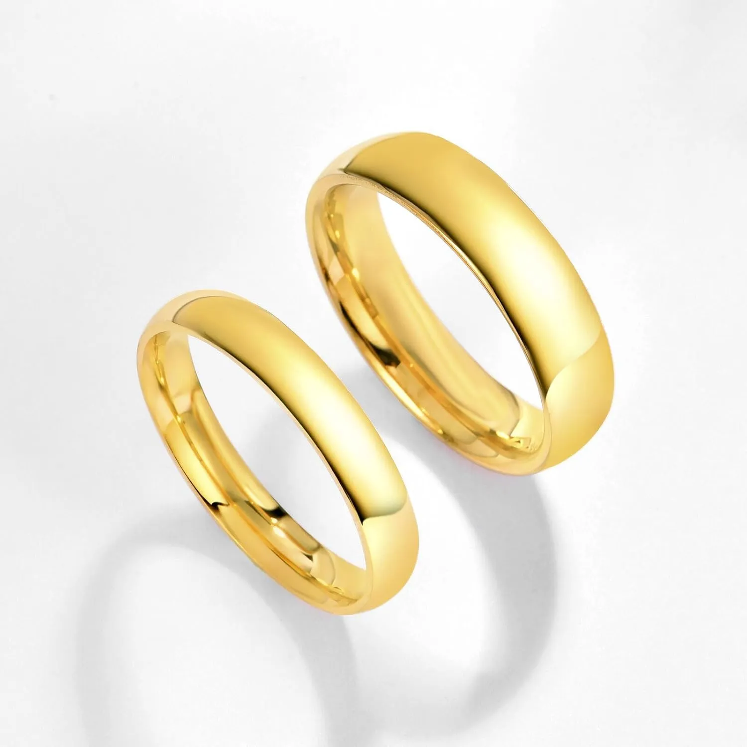 4mm 6mm Stainless Steel Ring Plain Dome High Polished Wedding Band Comfort Fit Size 4-12