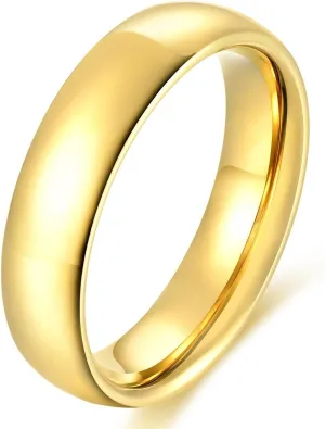 4mm 6mm Stainless Steel Ring Plain Dome High Polished Wedding Band Comfort Fit Size 4-12