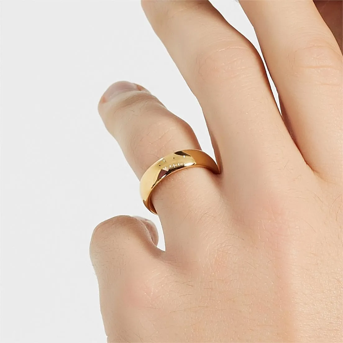 4mm 6mm Stainless Steel Ring Plain Dome High Polished Wedding Band Comfort Fit Size 4-12