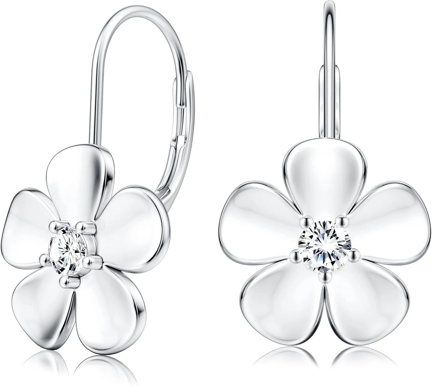 925 Sterling Silver Plumeria Flower Hoop Earrings for Women  18K Gold Plated Hypoallergenic Dangle Earrings, Lightweight Leverback Jewelry for Sensitive Skin, Valentines Day Gifts