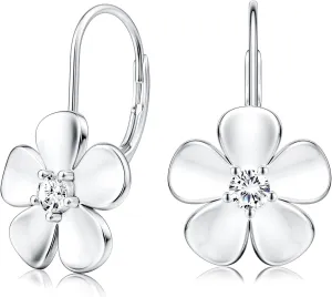 925 Sterling Silver Plumeria Flower Hoop Earrings for Women  18K Gold Plated Hypoallergenic Dangle Earrings, Lightweight Leverback Jewelry for Sensitive Skin, Valentines Day Gifts
