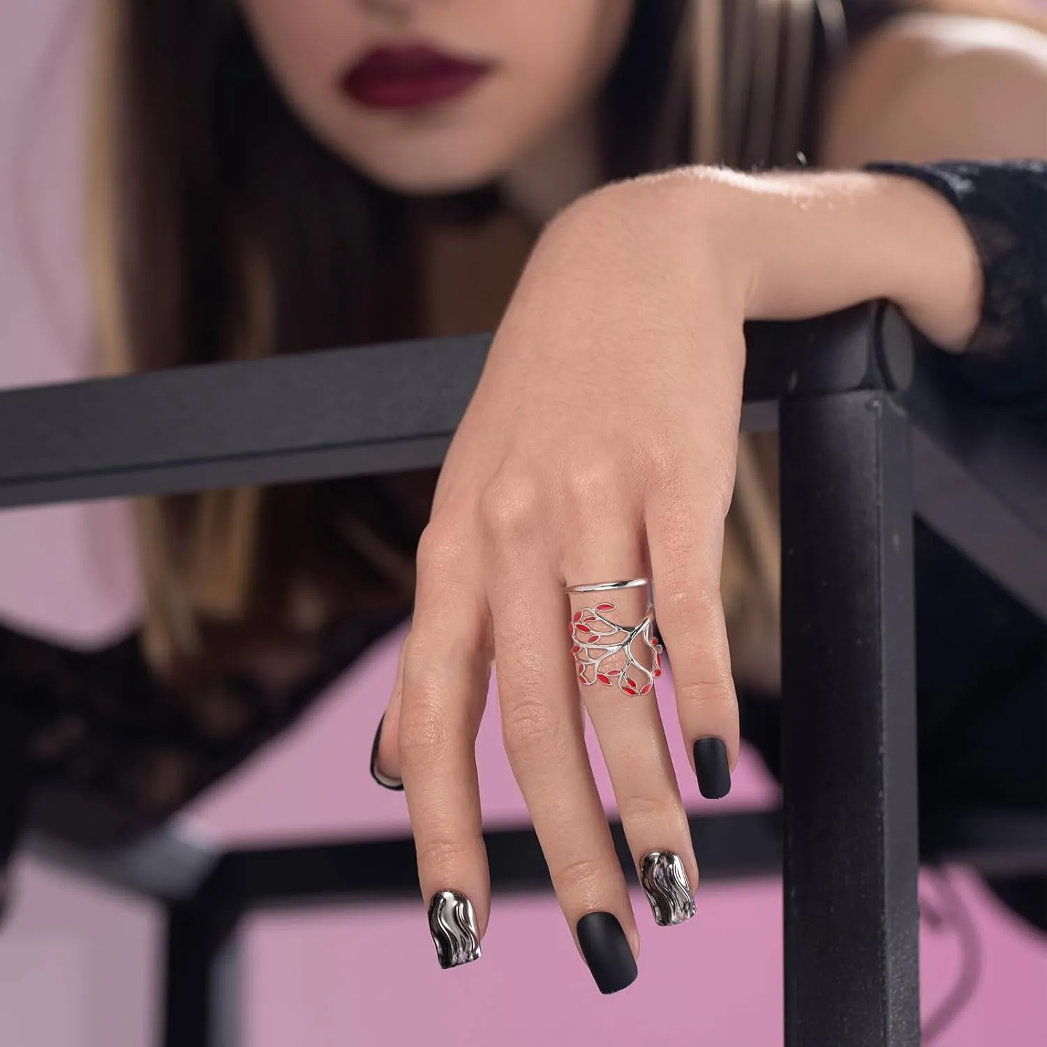 925 Sterling Silver Rings Tree of Life Ring Personalized Rings Branch Ring Enamel Ring Adjustable Rings Jewelry Gifts for Women