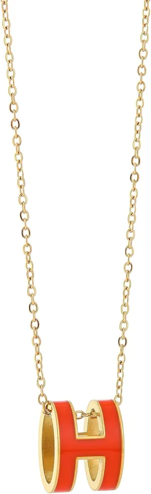 AIMADE H Necklace for Women18K Gold Plated Classic Letter Design Cute Fashion Necklace Pendant Jewelry Gifts for Women