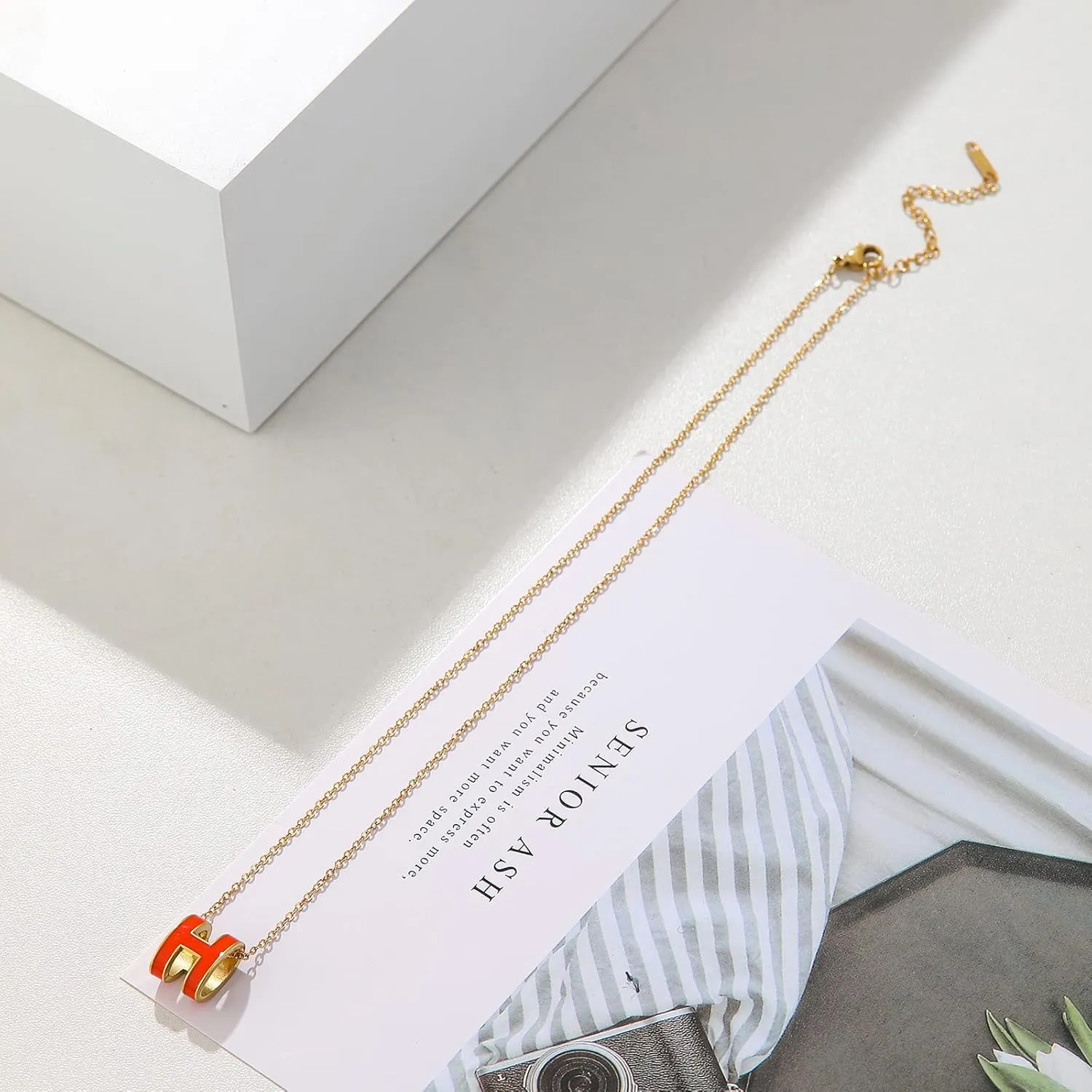 AIMADE H Necklace for Women18K Gold Plated Classic Letter Design Cute Fashion Necklace Pendant Jewelry Gifts for Women