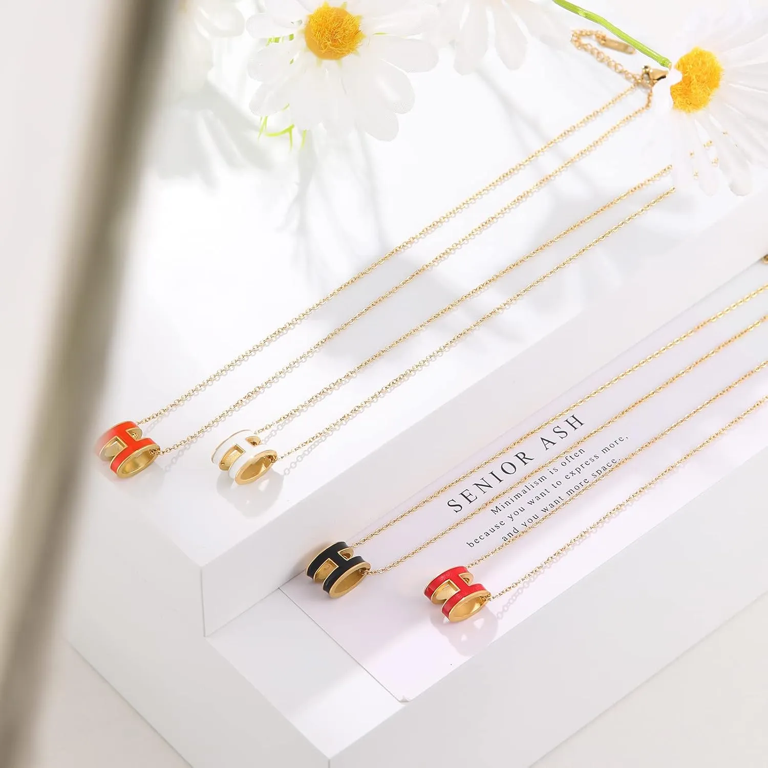 AIMADE H Necklace for Women18K Gold Plated Classic Letter Design Cute Fashion Necklace Pendant Jewelry Gifts for Women