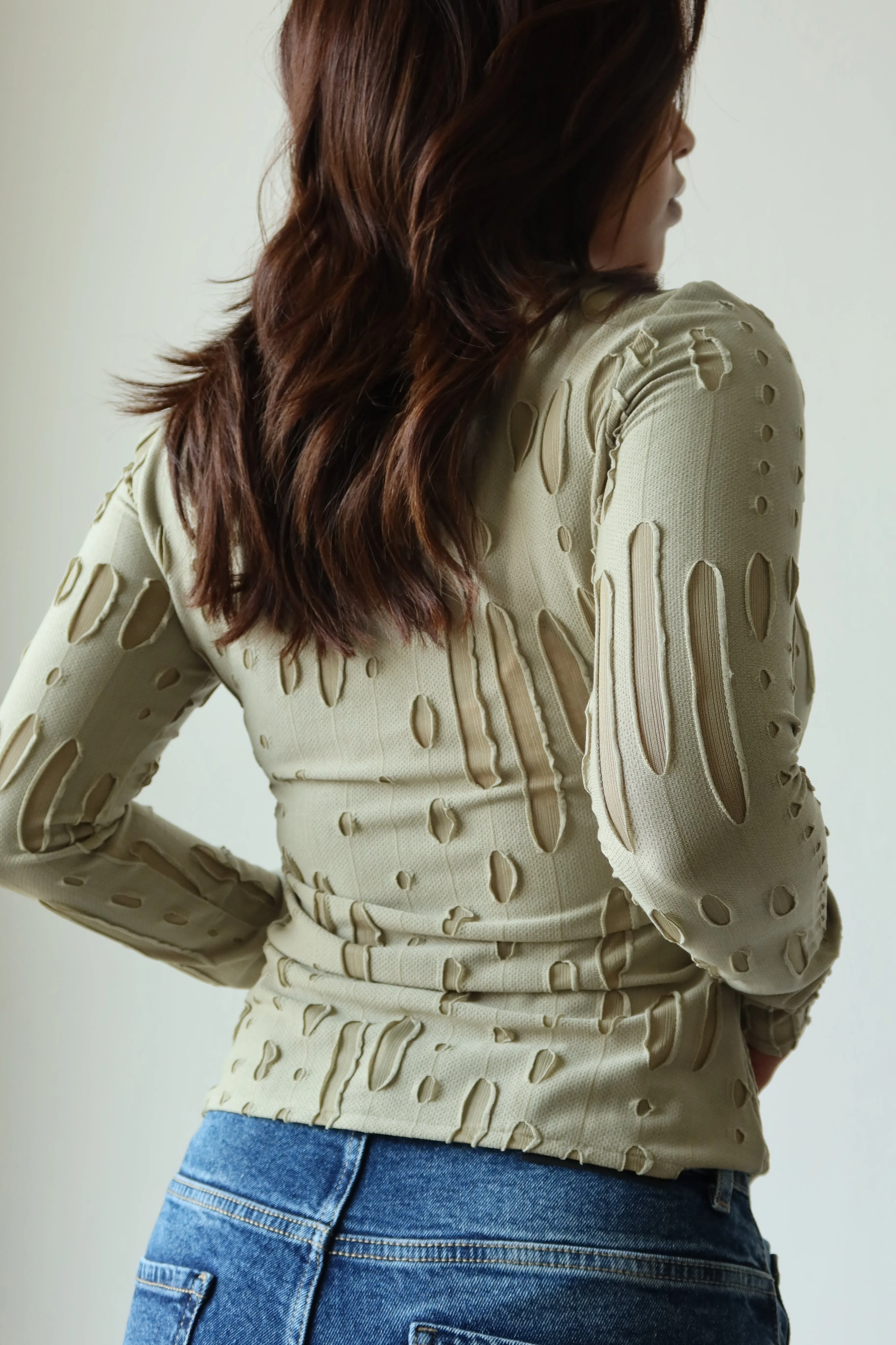 Amberline Ripped Fitted Top