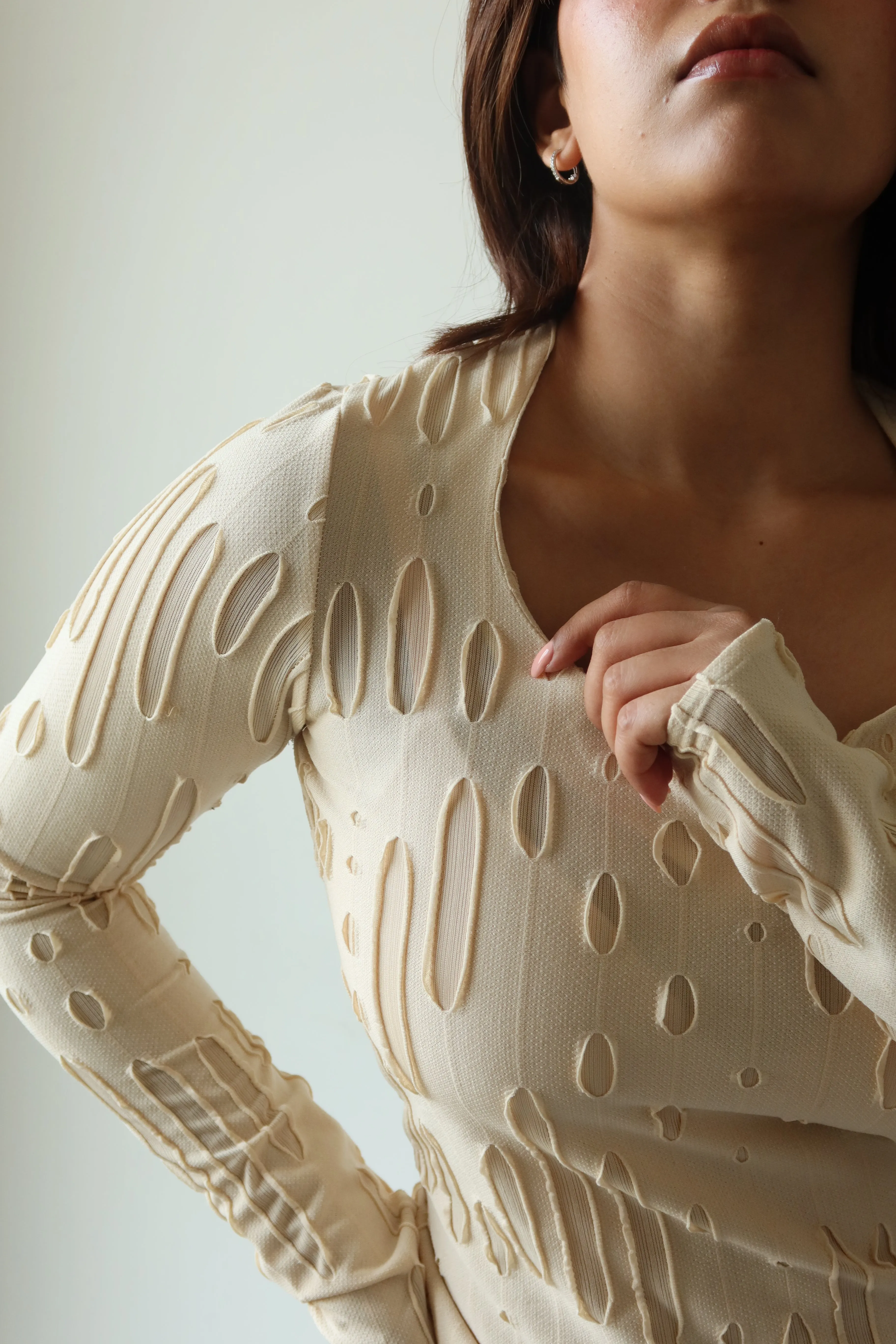 Amberline Ripped Fitted Top