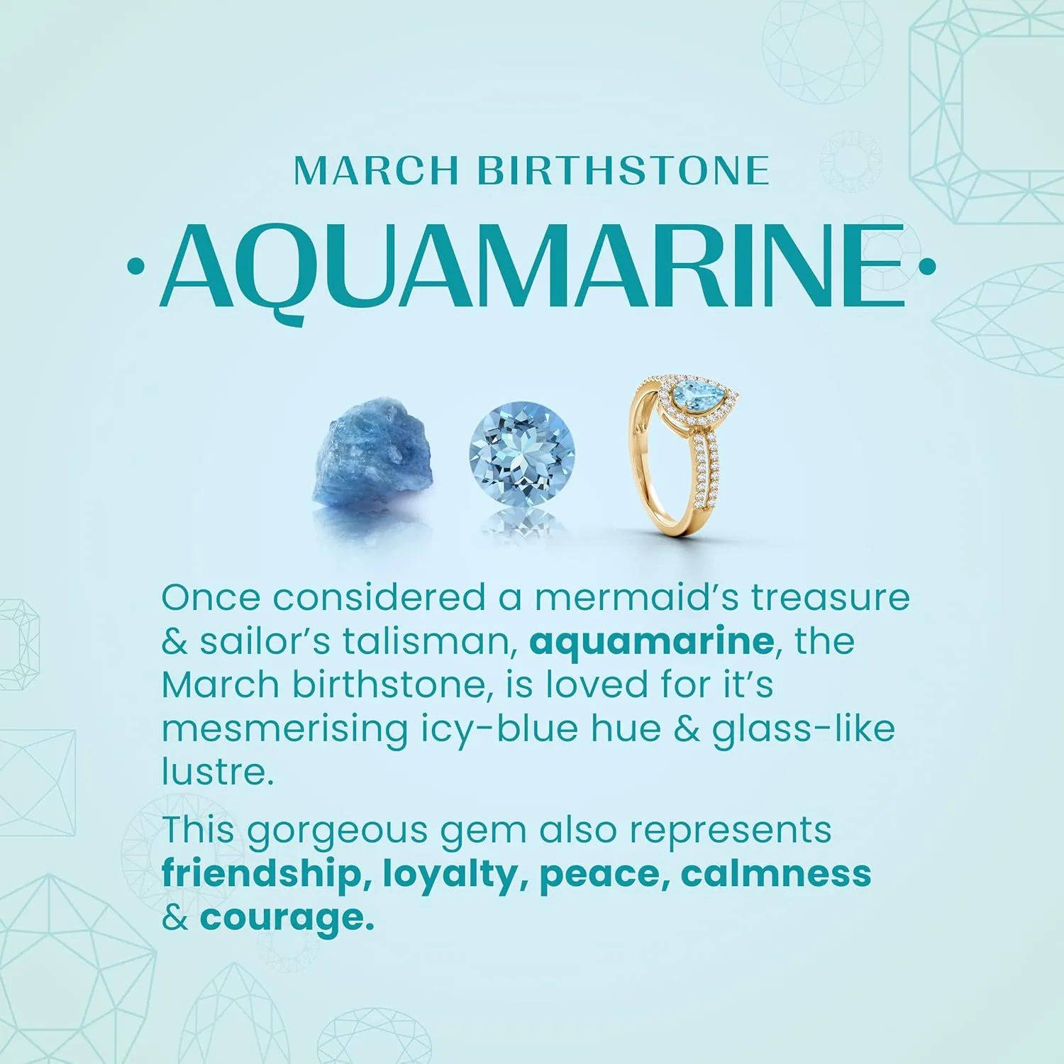 ANGARA Natural Classic Aquamarine and Diamond Halo Stud Earrings in 14K Solid Gold/Platinum | March Birthstone, Birthday, Engagement, Anniversary, Wedding Jewelry Gift for Women
