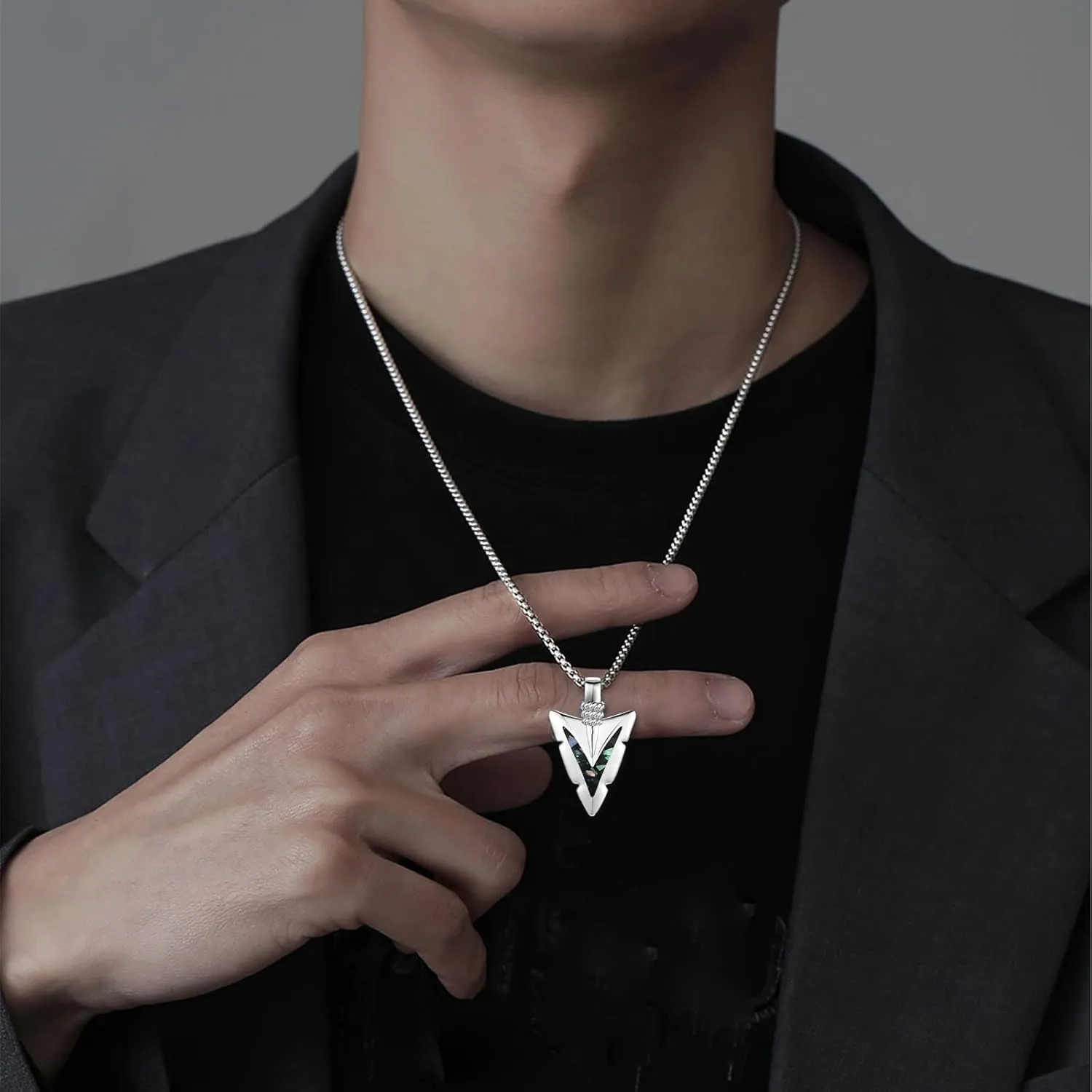 Arrowhead Necklace 925 Sterling Silver Arrow Pendant Necklace Jewelry Gifts for Men Women