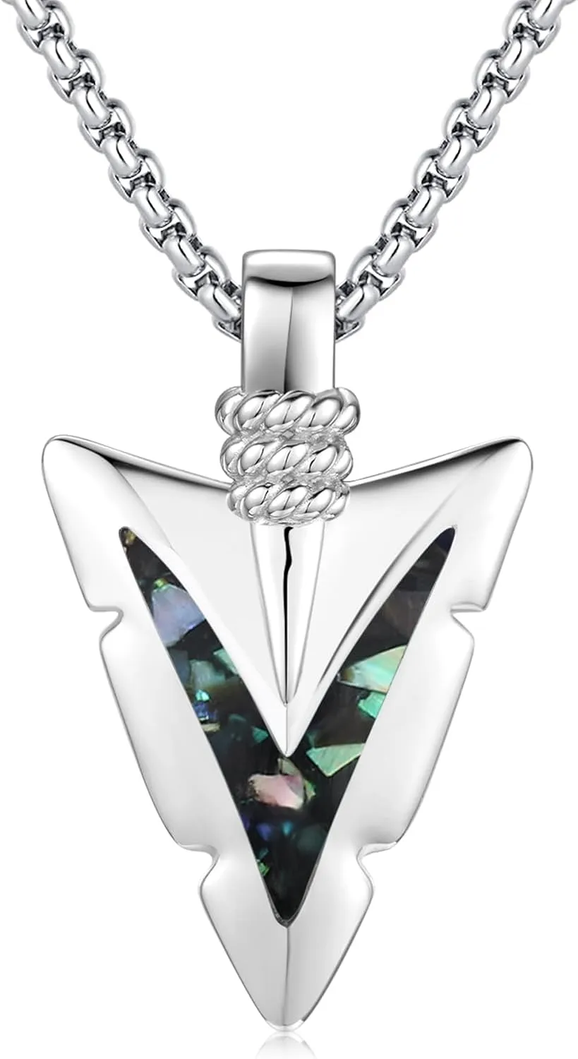 Arrowhead Necklace 925 Sterling Silver Arrow Pendant Necklace Jewelry Gifts for Men Women