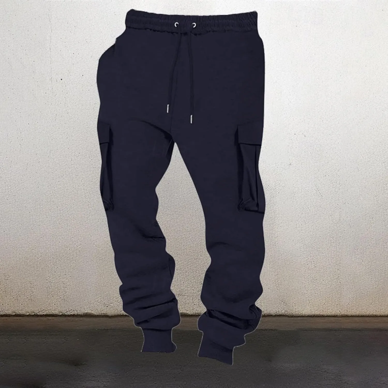BIFUTON Cargo Joggers Men,Baggy Sweatpants Men Cotton Elastic Waist Drawstring Running Pants Warm Workout Pants with Pockets