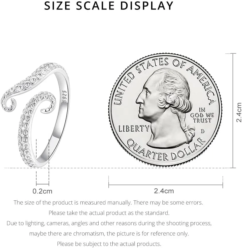 BISAER Snake Ring Adjustable Rings For Women 925 Sterling Silver Evil Eye Rings Gothic Vintage Octopus Dragonfly Moon Cat Stackable Ring For Women