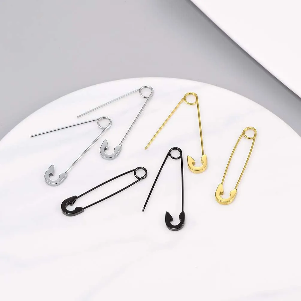 Black Gold Stainless Steel Earring Set for Men Women Goth Gothic Jewelry Punk Spiked Spike Earrings(with Box)