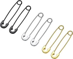 Black Gold Stainless Steel Earring Set for Men Women Goth Gothic Jewelry Punk Spiked Spike Earrings(with Box)