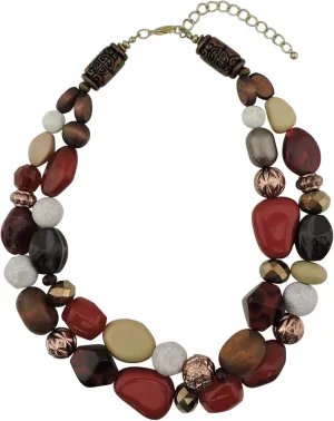 Bocar Chunky Necklaces for Women Trendy, 2 Layer Statement Necklace Fashion Collar Necklace, Handmade Costume Jewelry Women Gifts