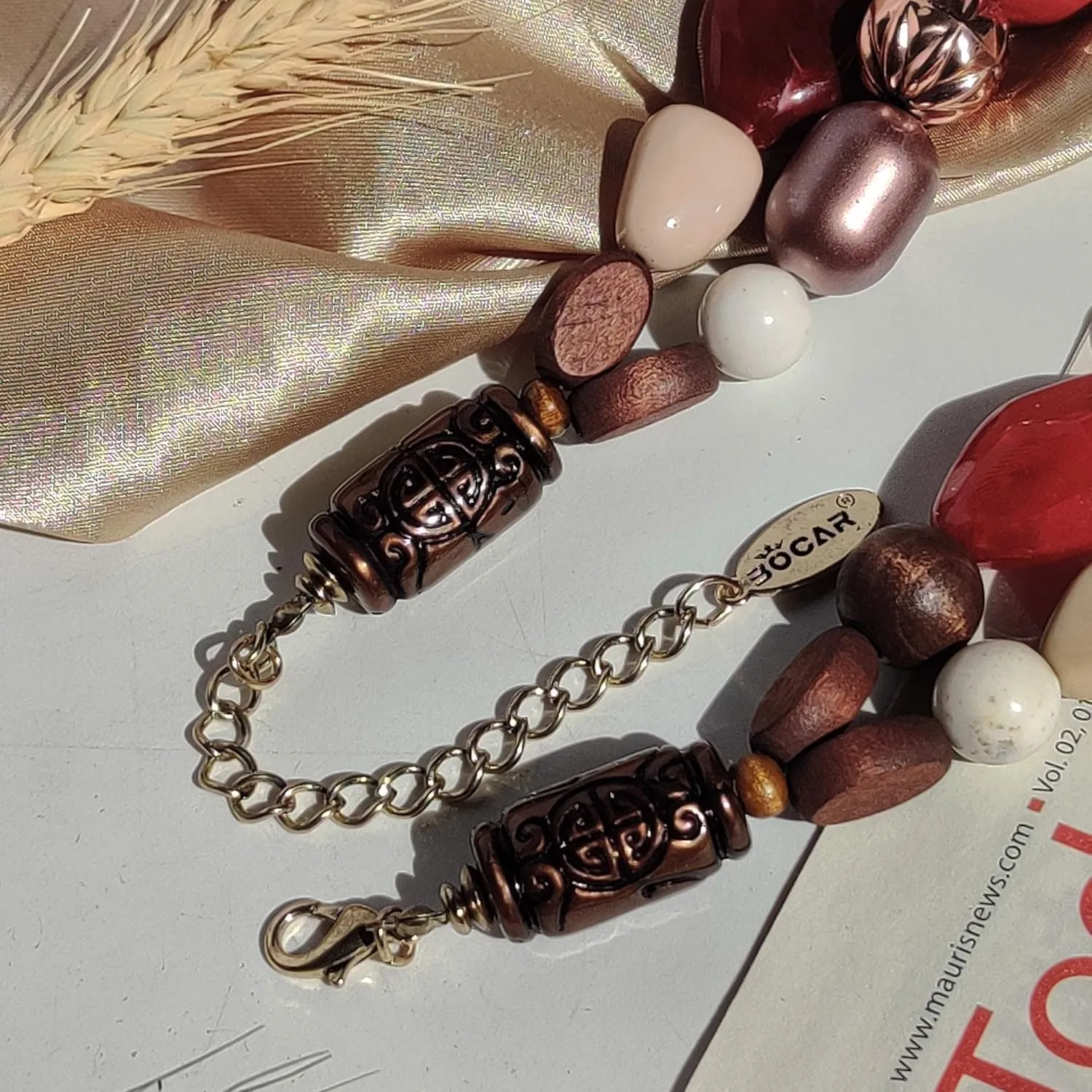 Bocar Chunky Necklaces for Women Trendy, 2 Layer Statement Necklace Fashion Collar Necklace, Handmade Costume Jewelry Women Gifts