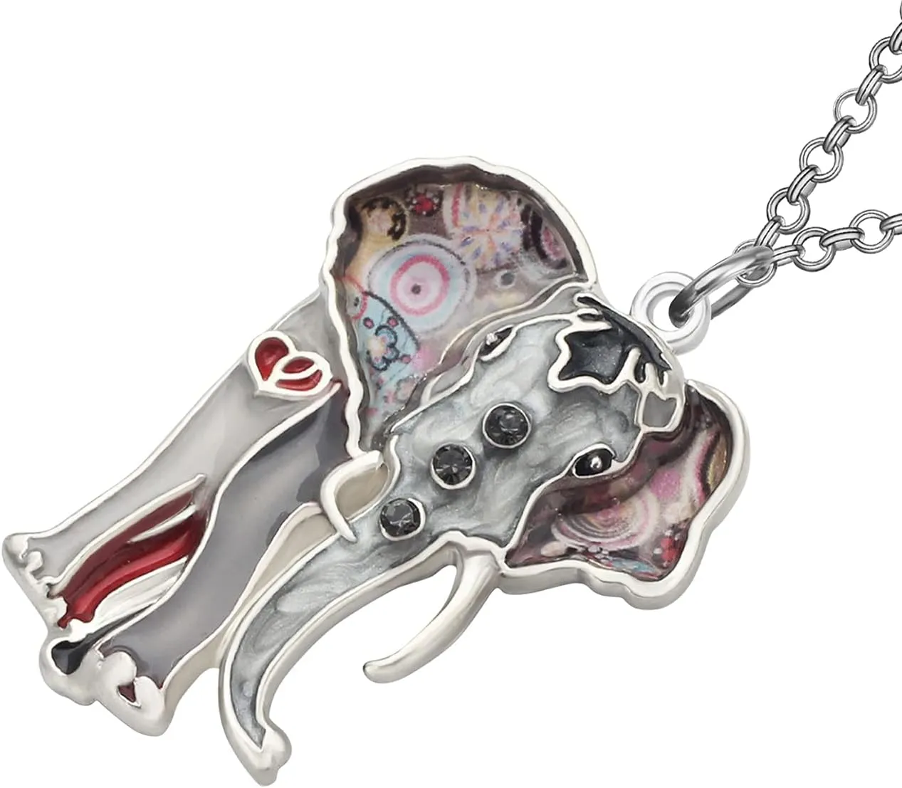 BONSNY Signature Africa Wildlife Collection SUNRISE Jungle Safari Wild Elephant Enamel Pendant Necklace