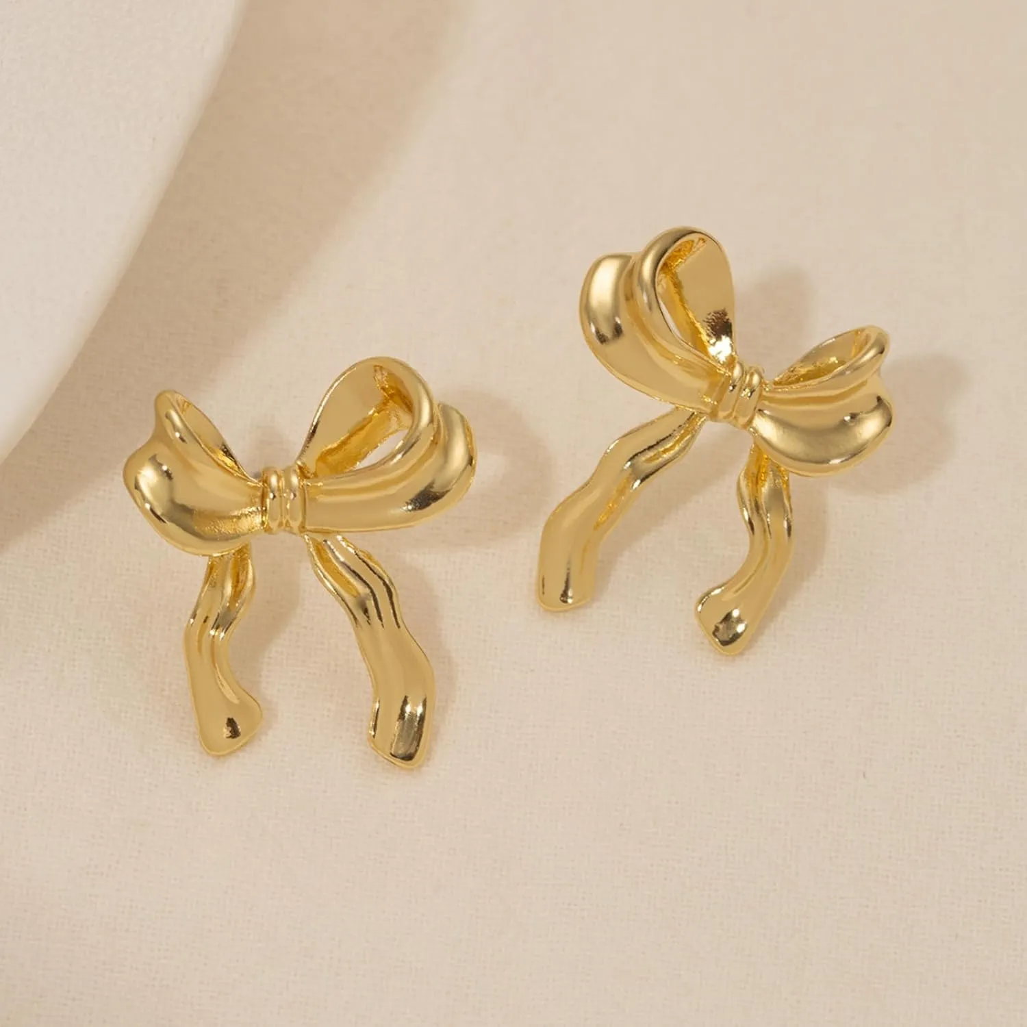 Bow Necklace Earrings Set for Women Bow Jewelry Trendy Rhinestone Bowknot Pendant Necklace Gold Silver Bow Earrings Christmas Gifts for Stocking Stuffers