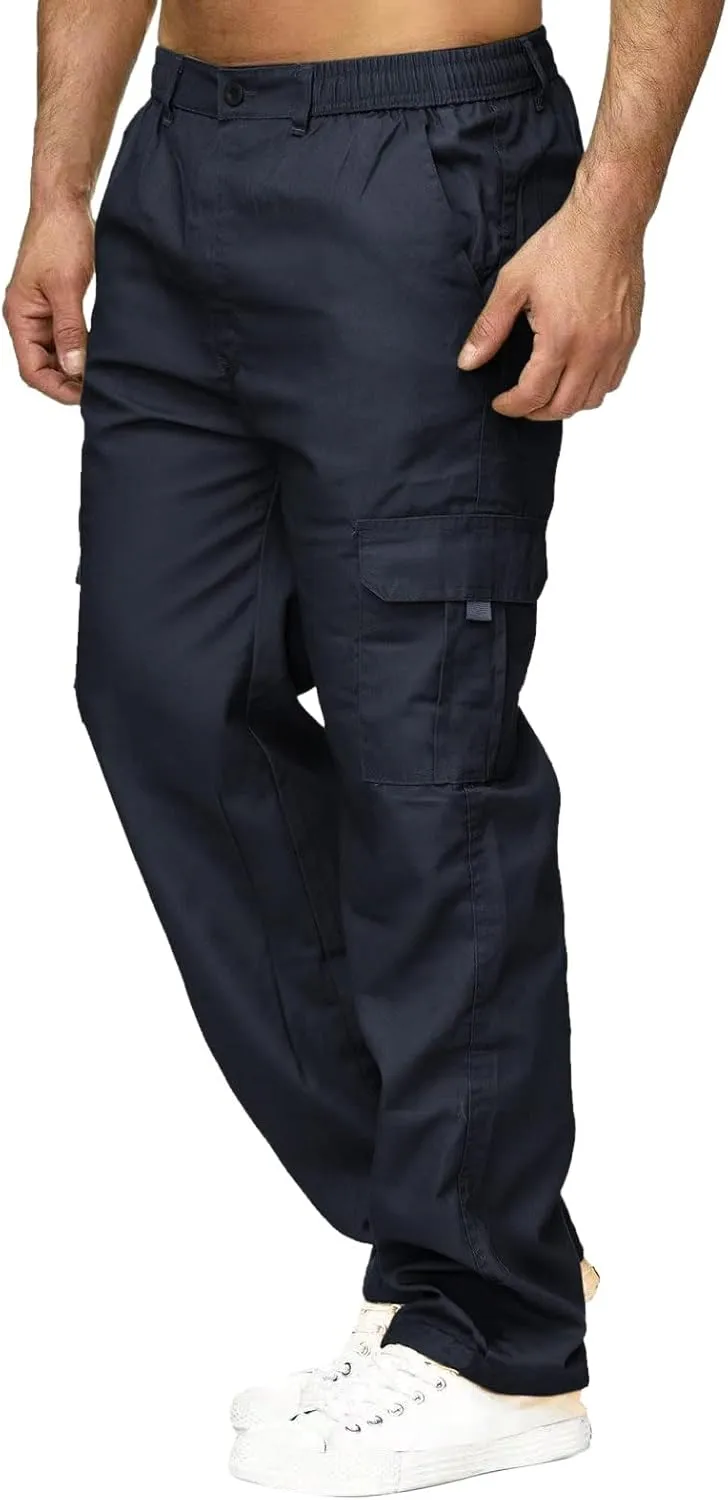 Cargo Pants for Men Relaxed Fit Pants Loose Fit Men's Classic-Fit Expandable-Waist Flat-Front Pant Mens Joggers with