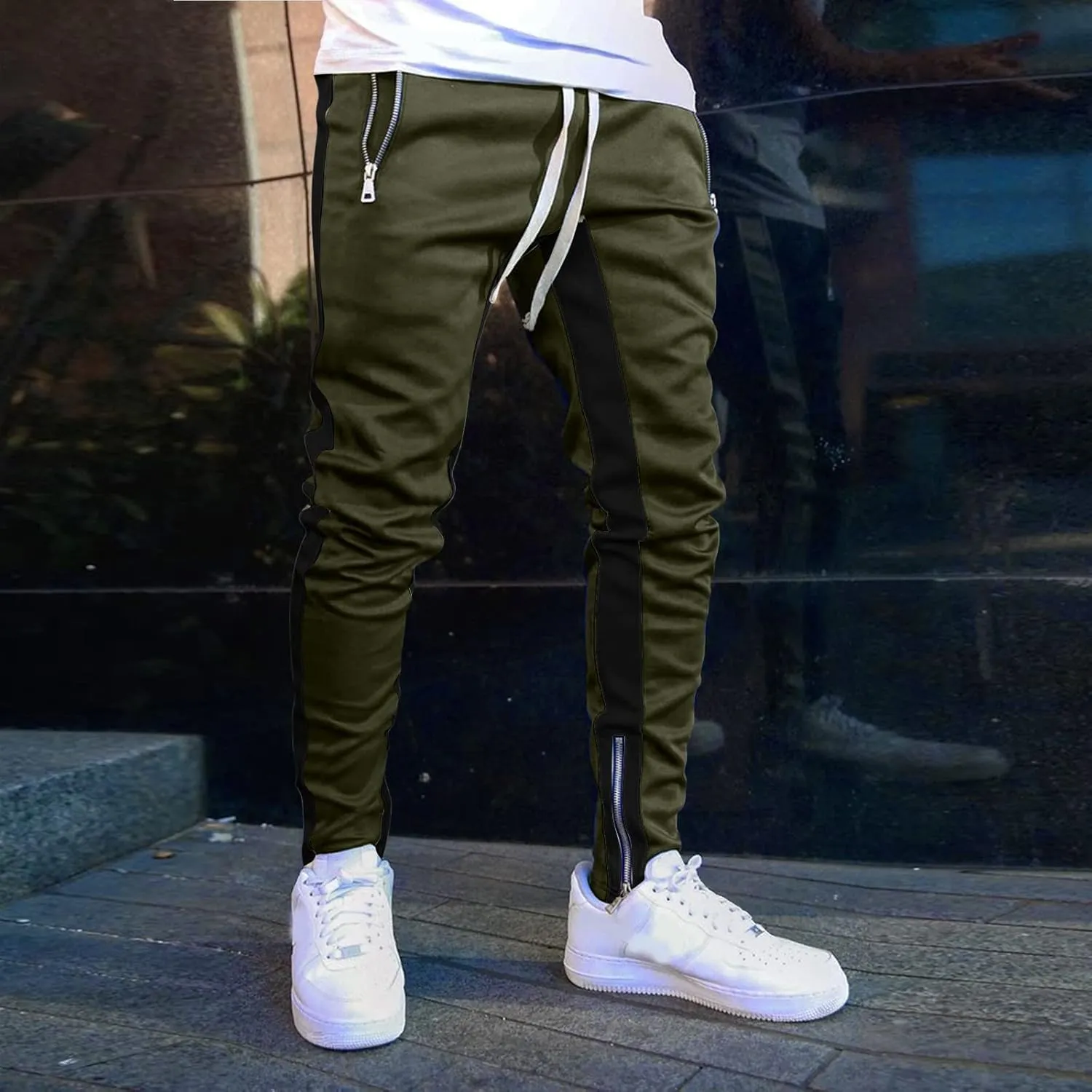 Cargo Sweatpants for Men Mens Lounge Pants Jogger Pants Slim Fit Bodybuilding Tapered Sweatpant with Pockets Running