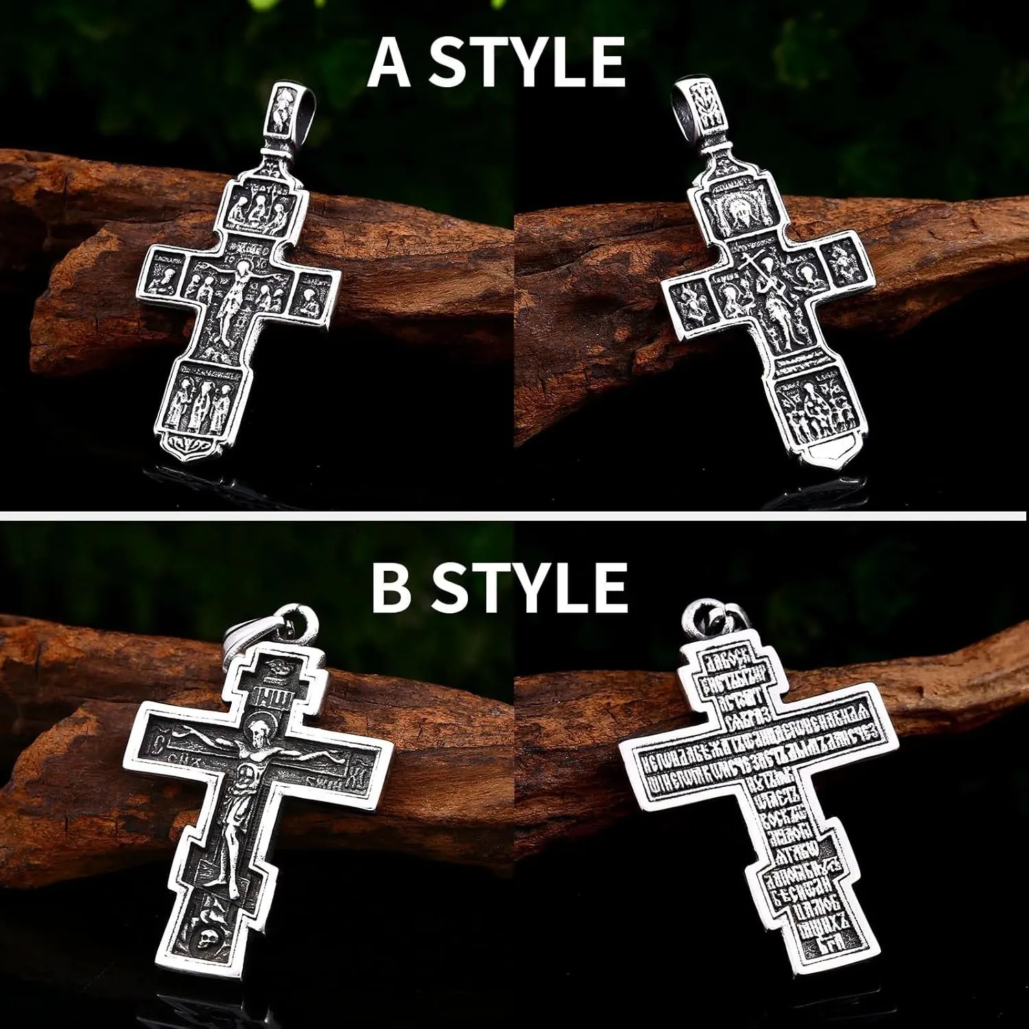Christ Jesus Pendant Necklace 316L Stainless Steel Cross Chain Heavy Men Jewelry Gift Religious Christian Jewelry, Only Pendant