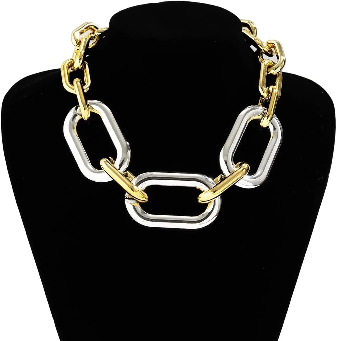 Chunky Gold Necklace Chunky Necklaces for Women Gold Statement Necklace Trendy Thick Chain Necklace Cuban Link Chain Necklace Punk Chain Choker Necklace Trendy Jewelry