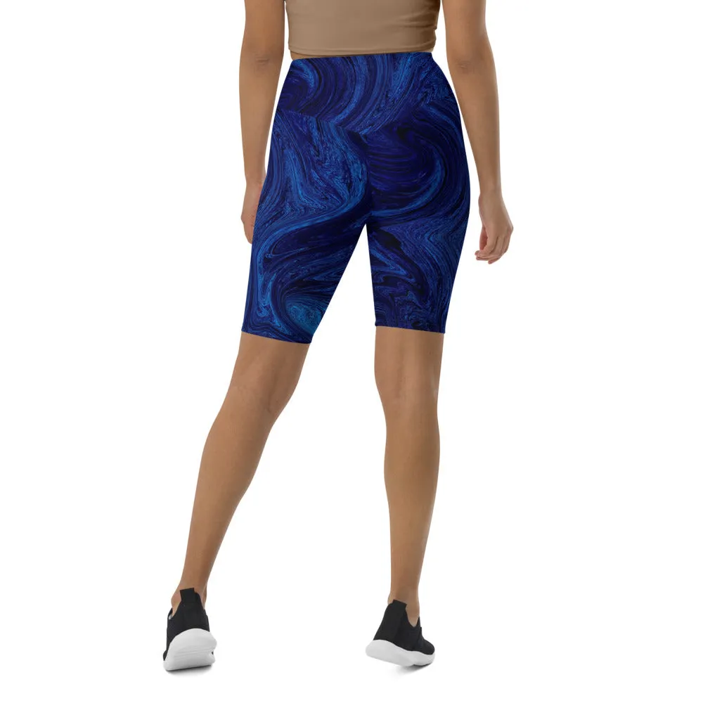 Compression Bike Short-Blue Marble