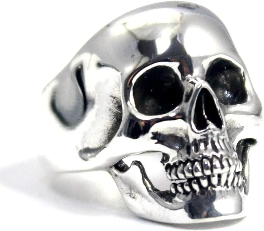 COSUMOSU Sterling Silver Skull Rings Punk Biker large big Rings for Men