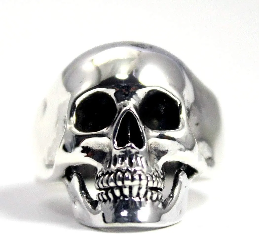 COSUMOSU Sterling Silver Skull Rings Punk Biker large big Rings for Men