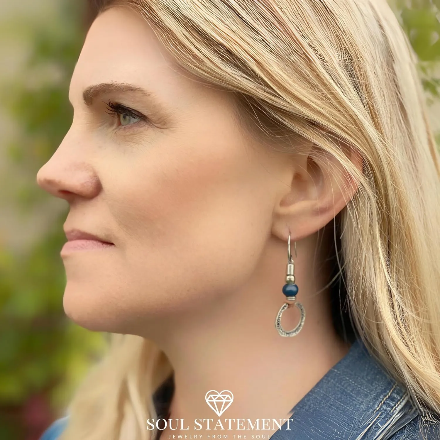Country Western Earrings for Women, Teenagers - Boho Festival Accessories Filigree Geometric Dangling Silver Turquoise Teardrop Earring Set