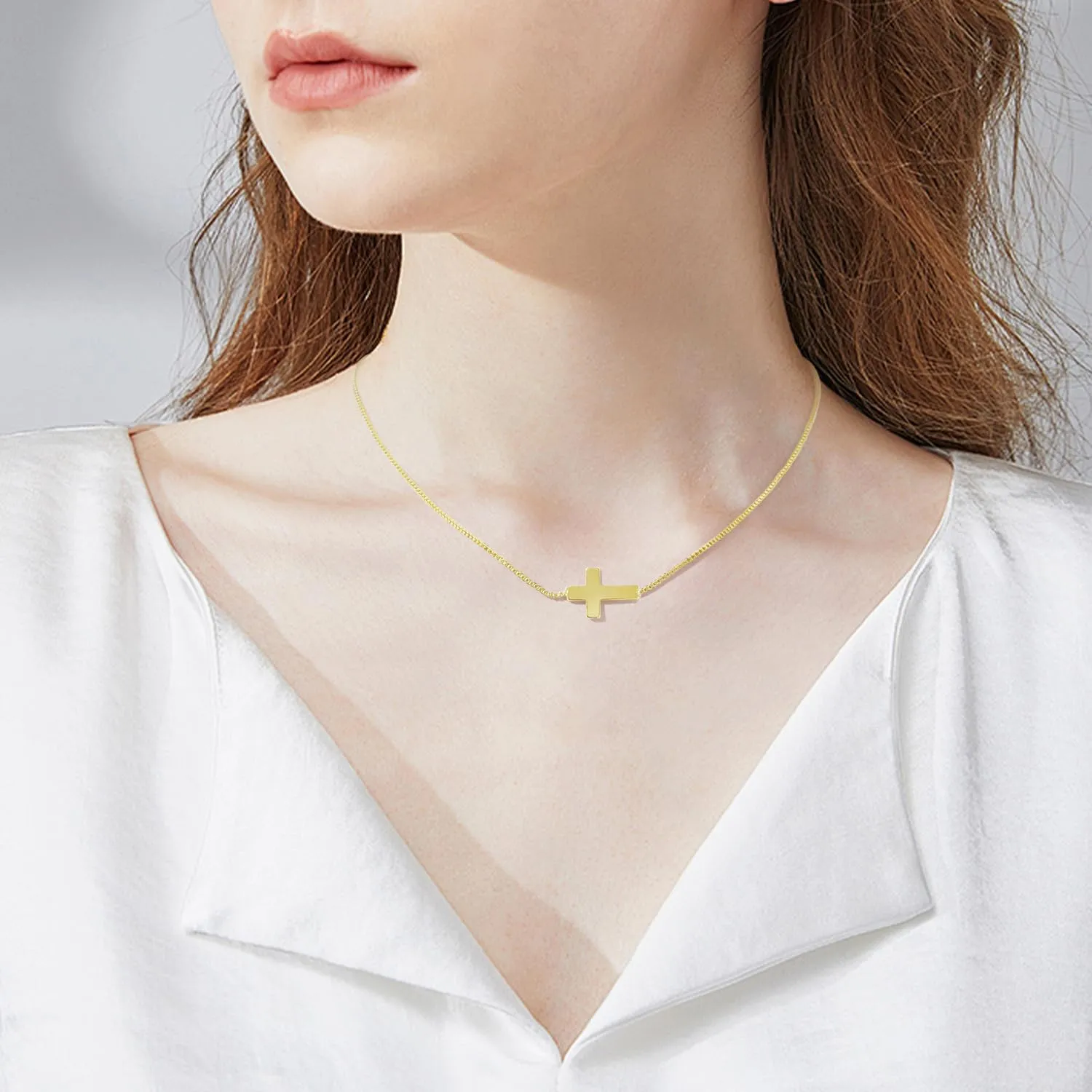 Cross Necklace for Women14K Gold Plated Cross Necklace Trendy Gold Jewelry Gifts for Women Trendy