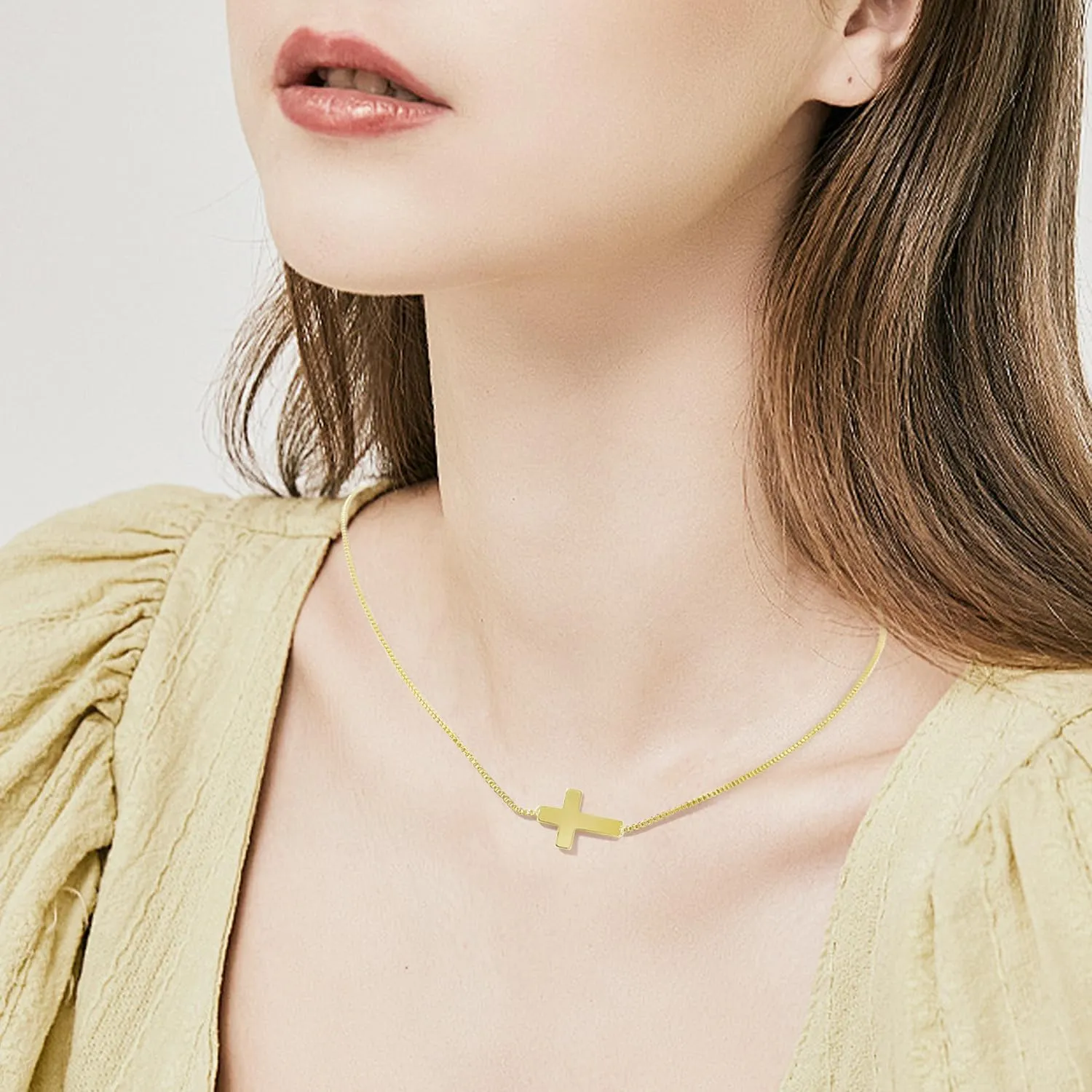Cross Necklace for Women14K Gold Plated Cross Necklace Trendy Gold Jewelry Gifts for Women Trendy