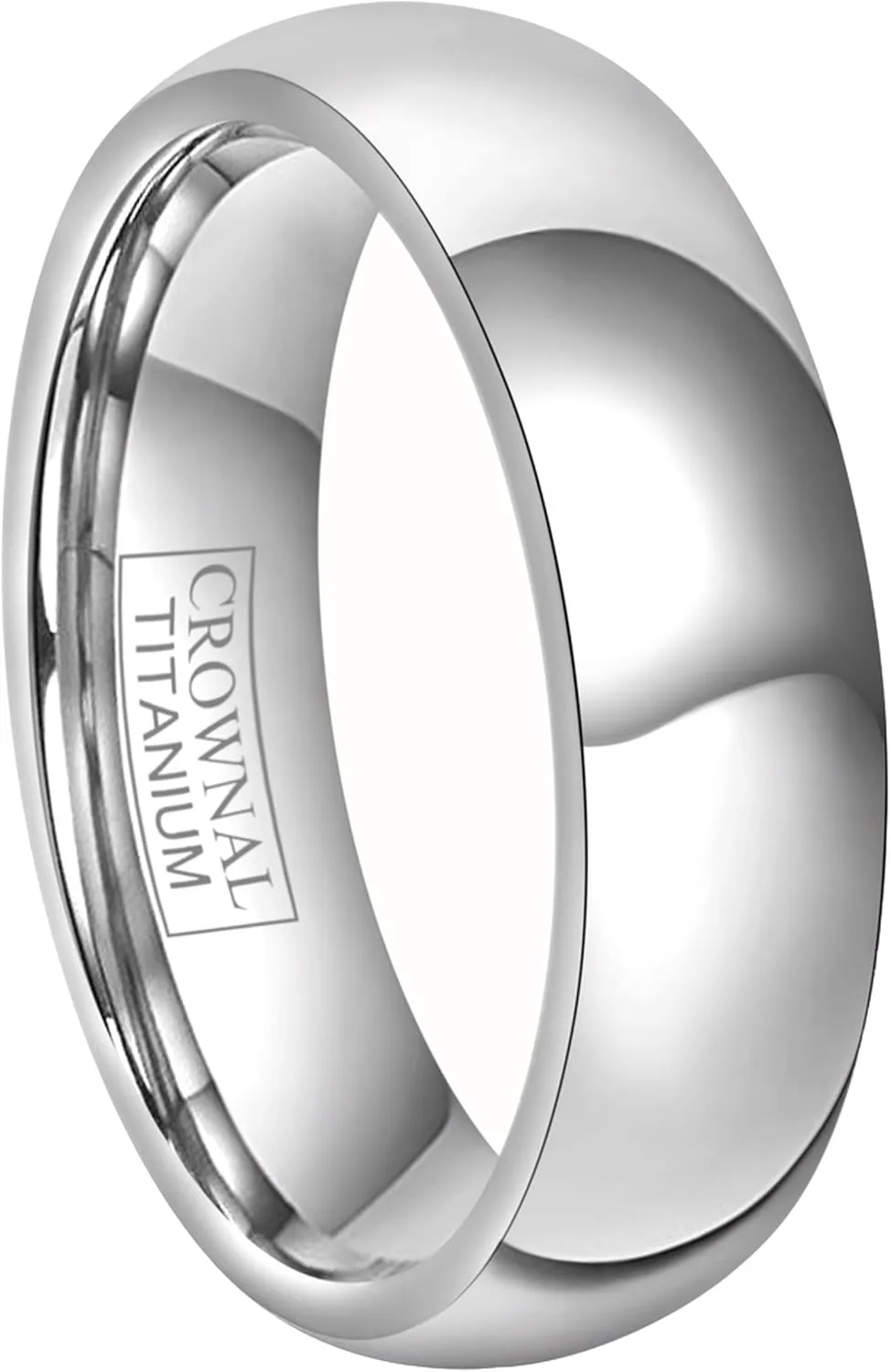 CROWNAL 4mm 6mm 8mm Titanium Wedding Couple Bands Rings Men Women Dome Polished Engraved I Love You Comfort Fit Size 4 To 16