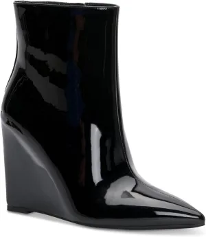Cufflinks Inc. Womens Azah Patent Pointed Toe Ankle Boots, Black, 6.5 Medium