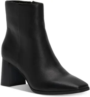 Cufflinks Inc. Womens Dasha Leather Square Toe Booties, Black, 11 Medium