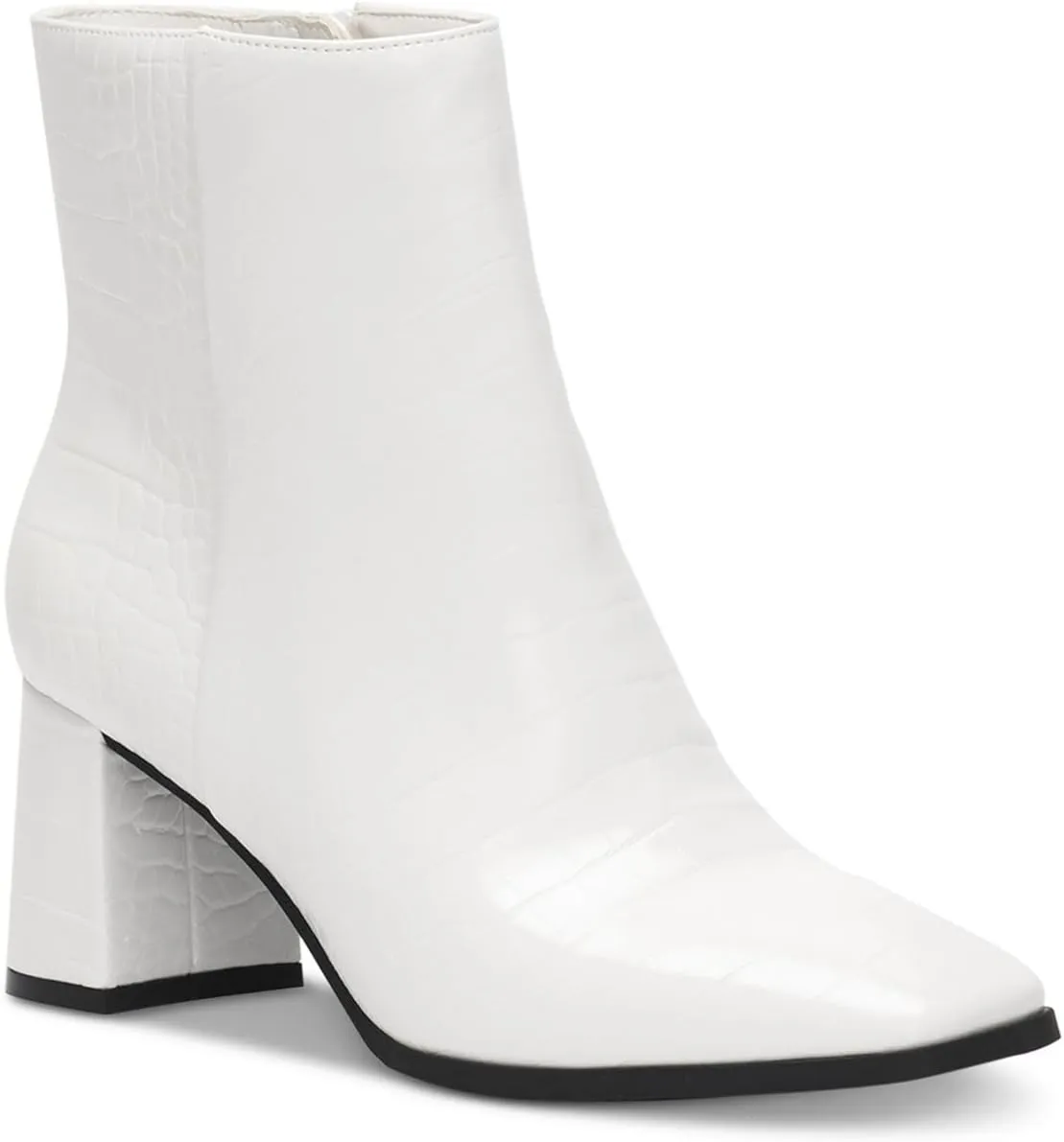 Cufflinks Inc. Womens Dasha Leather Square Toe Booties, White, 6 Medium