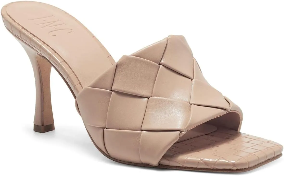 Cufflinks Inc. Women's Liah Faux Leather Open Toe Slide Medium - Dark Almond Smooth, 8.5