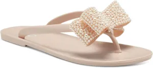 Cufflinks Inc. Women's Madena Slip On Flat Jelly Sandals Medium - Pearl/Nude, 10