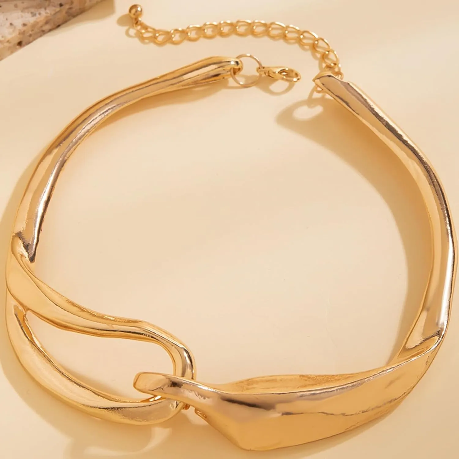 Dcfywl731 Chunky Gold Necklace Statement Necklace for Women Trendy Dainty Gold Choker Necklaces for Woman Gold Accessories Gifts