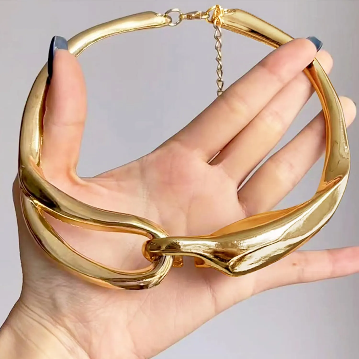 Dcfywl731 Chunky Gold Necklace Statement Necklace for Women Trendy Dainty Gold Choker Necklaces for Woman Gold Accessories Gifts