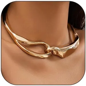 Dcfywl731 Chunky Gold Necklace Statement Necklace for Women Trendy Dainty Gold Choker Necklaces for Woman Gold Accessories Gifts